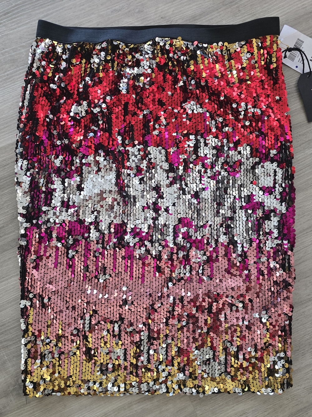 Forever 21 Multicolor Sequin Ombre Pencil Skirt - Pink/Gold/Red